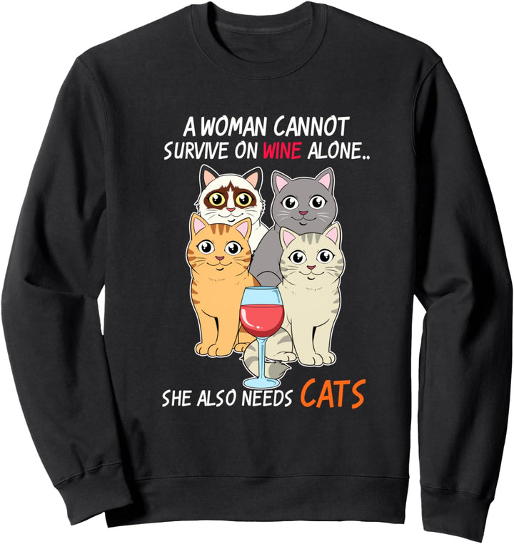 Wein Kater Katzen Rotwein Katze Merlot Mieze Alk Kätzchen Sweatshirt