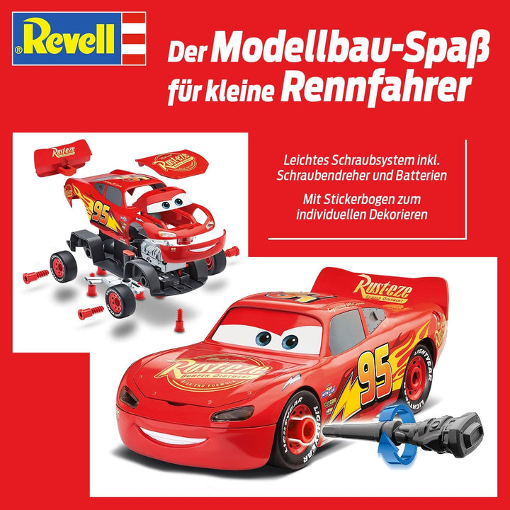 Revell Lightning McQueen Disney Cars Auto mit Licht&Sound, First Construction, Bausatz für Kinder ab