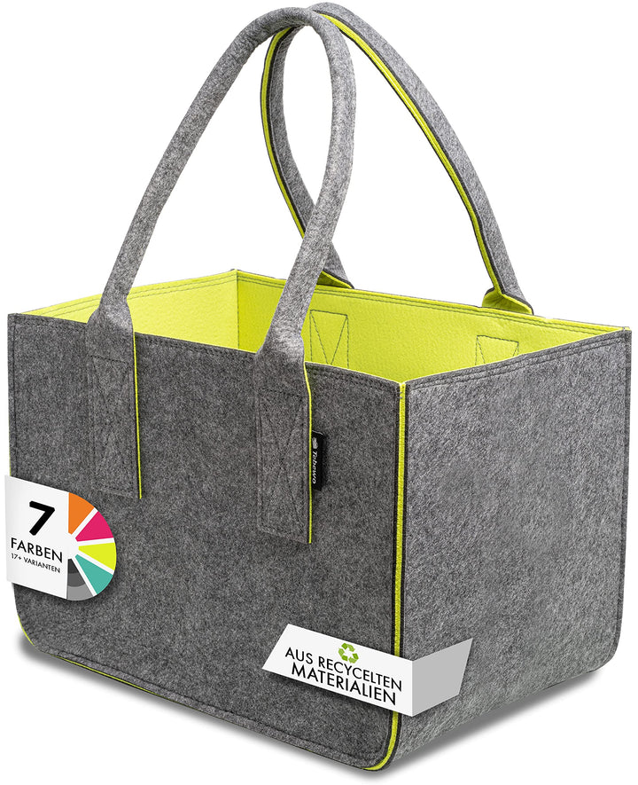 Shopping Bag aus Filz, grosse Einkaufs-Tasche mit Henkel, Einkaufskorb, faltbare Kaminholztasche zur