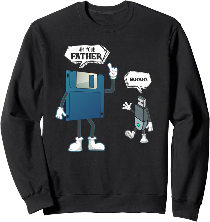 Diskette Und USB Vater Und Sohn Nerd Geek Computer Sweatshirt
