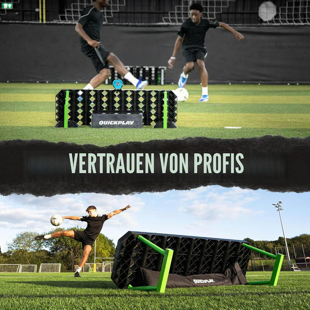 QUICKPLAY Replay Station Fussball-Rückprallbrett – Tragbarer Dual-Oberflächen-Fussball-Rebounder mit