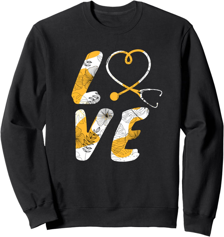 Nurse Sunflower Love Gift Nurse Gifts RN CNA LPN Sweatshirt