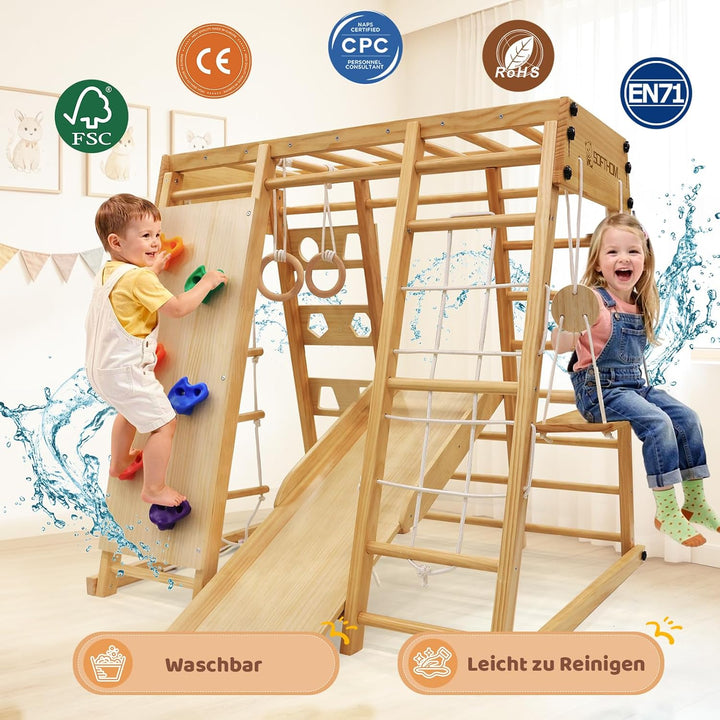 Gross Klettergerüst für Kinder, Wasserdicht&amp;Klappbar, Innen&amp;Aussen