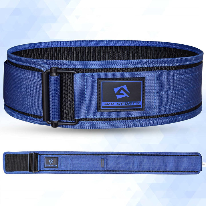 AQF Gewichthebergürtel Nylon, 4" Rückenstütze mit Autolock-Schnalle Blau S, Blau S