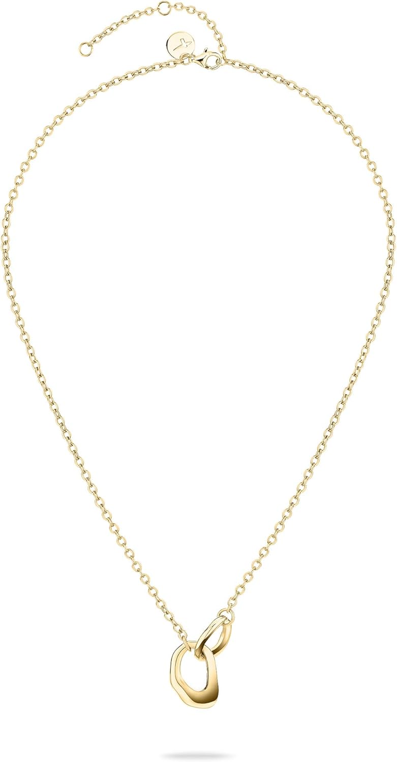 Tamaris Halskette für Damen, Halsschmuck mit Anhängern wasserfest aus Edelstahl Organics / Gold, Org