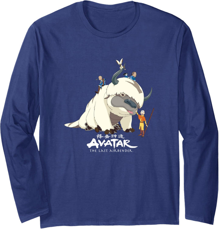 Avatar: Der Herr der Elemente Appa Gruppenpose Logo T-Shirt Langarmshirt