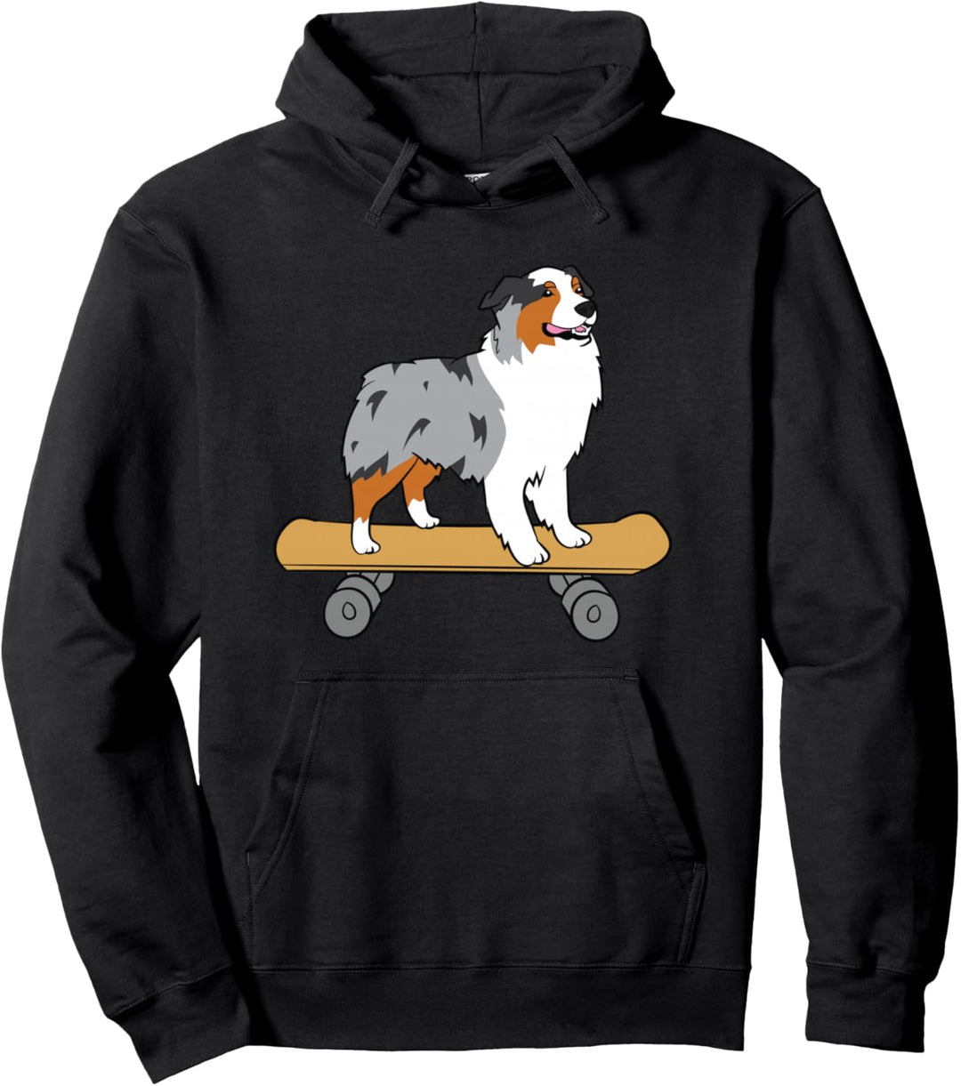 Aussie Skateboard Liebe Australian Shepherds Pullover Hoodie