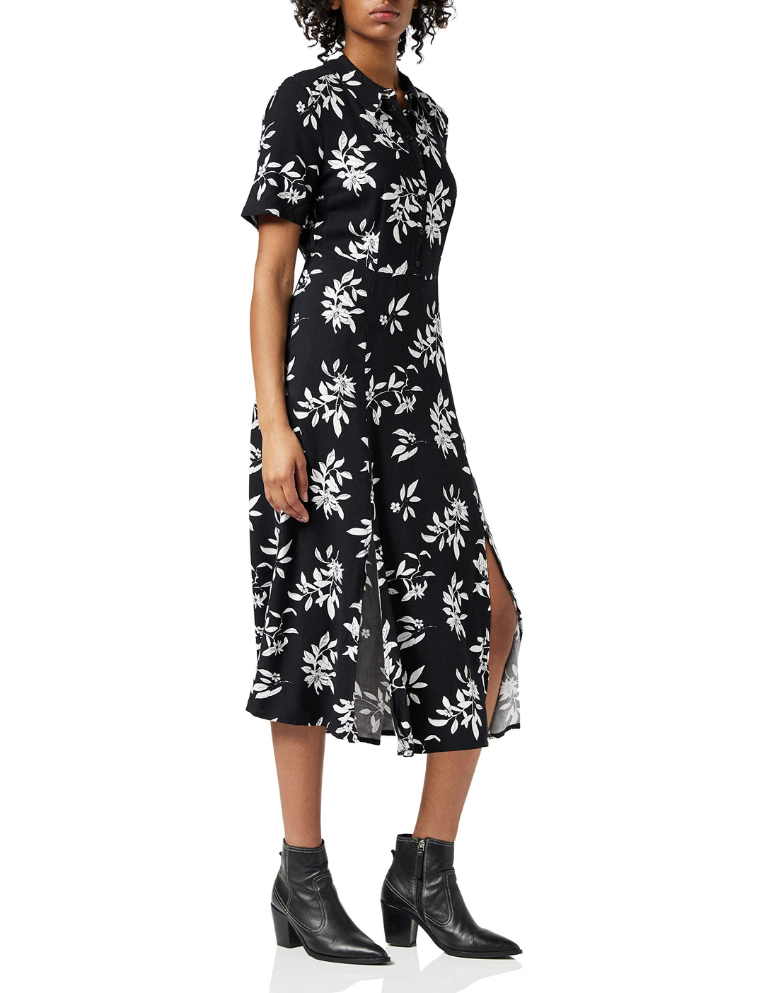 FIND Damen An6972 freizeitkleid damen, Schwarz (Black/White), 40 (Herstellergrösse: Large)