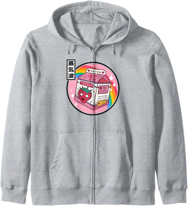 Erdbeermilch Japan Style Pastell Otaku Anime Vaporwave Kapuzenjacke