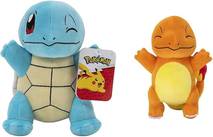 Pokémon PKW2693-20cm Plüsch - Schiggy, offizielles Plüsch & PKW2695-20cm Plüsch - Glumanda, offiziel