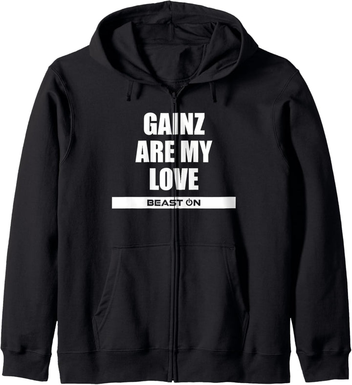 Gains Are My Love Training Fitness Gym Motivation Sprüche Kapuzenjacke