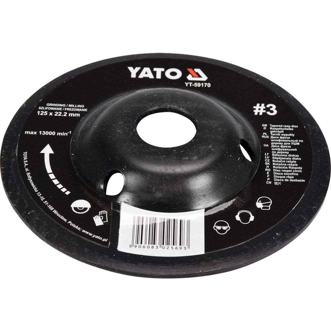 YATO Profi Raspelscheibe für Winkelschleifer Auswahl 115 mm 125 mm Schleifscheibe Holzscheibe Holz H