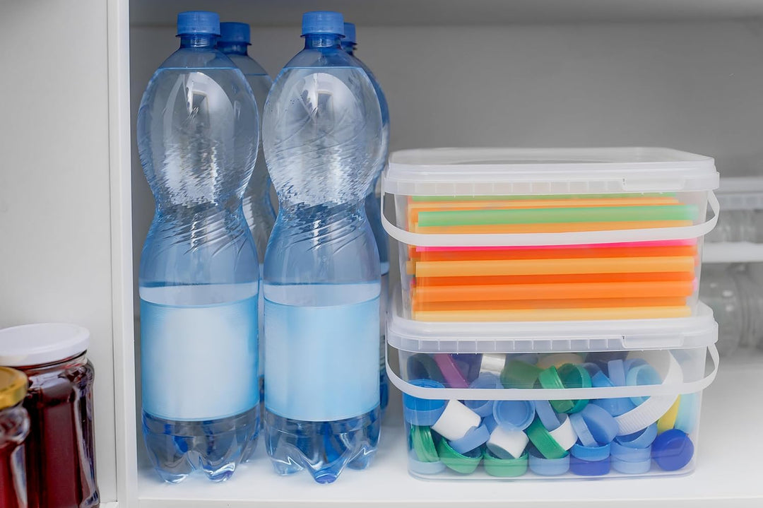 Eimer mit Deckel 3l, Eimer rechteckig, Plastikeimer transparent, lebensmittelecht, 3 Stück 3L - 3 St