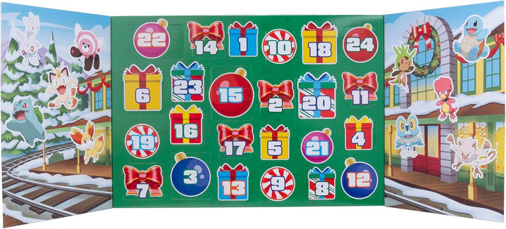 Pokémon PKW3623 - Battle Figure Adventskalender 2024, offizieller Pokémon Kalender mit 24 Überraschu