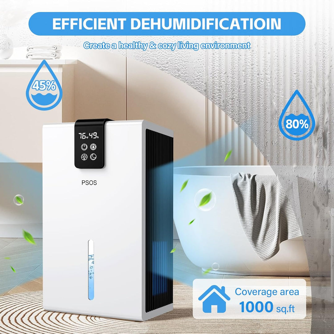 Luftentfeuchter, 2800ML Elektrischer Luftentfeuchter mit Ultra-Leise Automatischer Abschaltung, 7 Fa