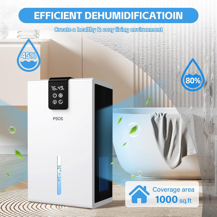 Luftentfeuchter, 2800ML Elektrischer Luftentfeuchter mit Ultra-Leise Automatischer Abschaltung, 7 Fa
