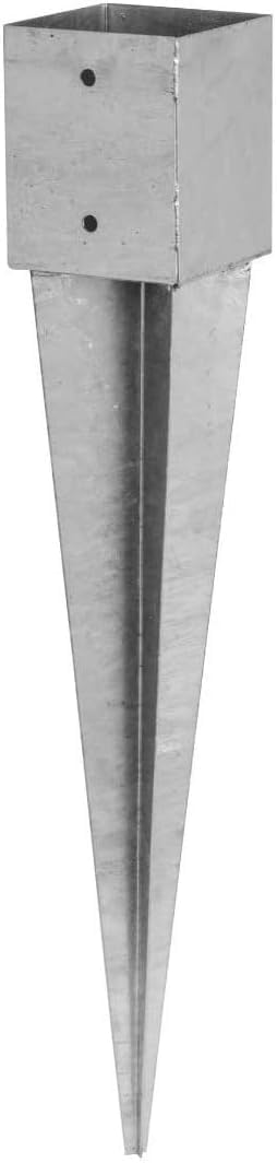 ADGO Einschlagbodenhülse - 4er Set Pfostenträger 100x100 Länge 900 mm - Zaunpfostenträger - Bodenank