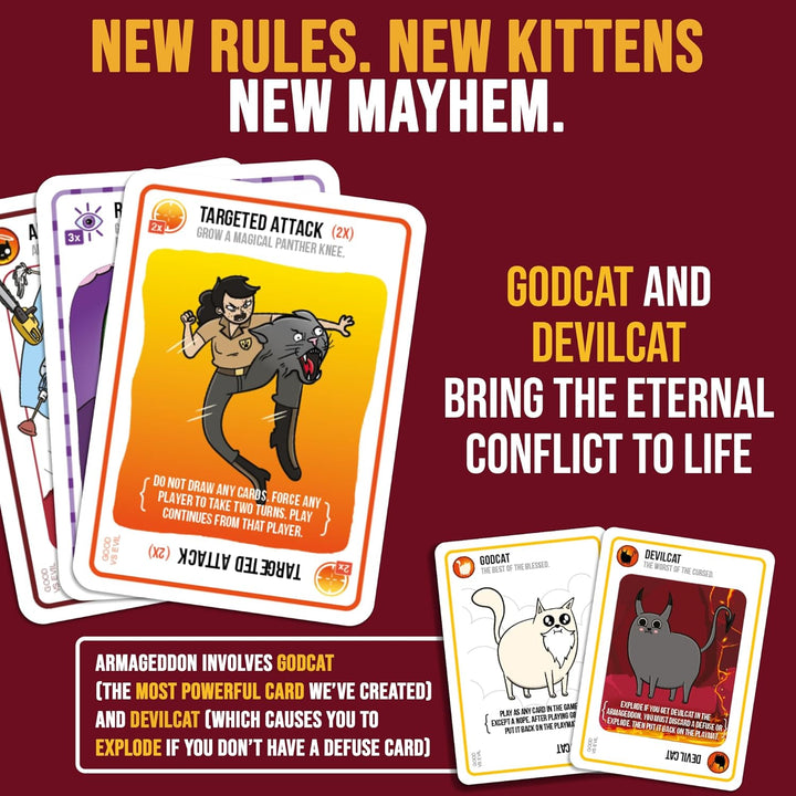 Exploding Kittens - Good vs. Evil - 2-5 Players - Ages 7+ - Inspired by Netflix Show - High Stakes F