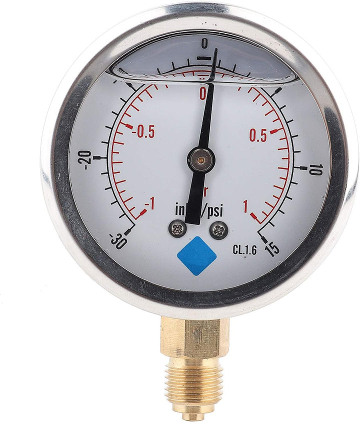 Oumefar Vakuum-Manometer 1/4 BSP Vakuum-Manometer Hochdruck-Vakuummeter Hochpräzises Radialmanometer