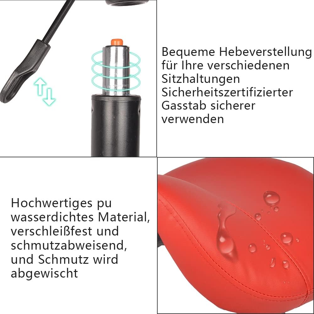 Mingone Sattelhocker Ergonomischer 2 Stück Arbeitshocker Höhenverstellbar Bürohocker mit Rollen 360°