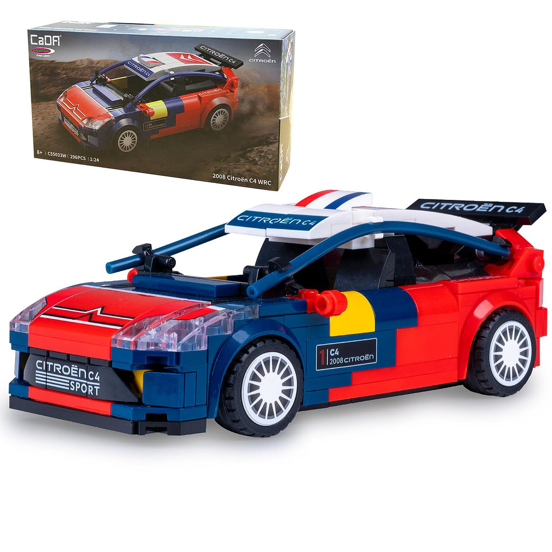 JAMARA 402872 CADA 2008 Citroën C4 WRC 1:24 Bricks, Kids Spielzeugauto, Sport Rennwagen für Kinder a