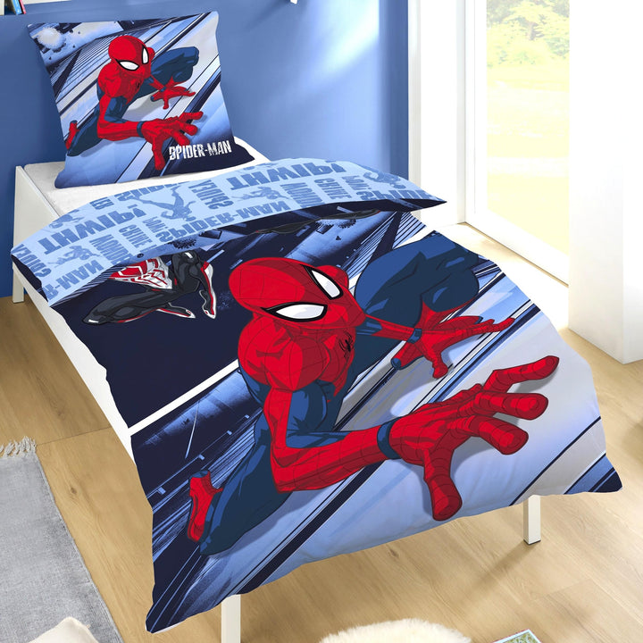 Spiderman Wende-Bettwäsche Set 135x200 80x80 cm · Winterbettwäsche in Biber Flanell Qualität aus 100