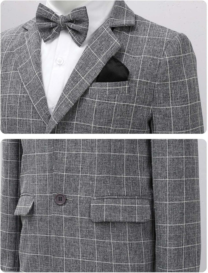mintgreen Jungen Anzug Blazer 2PCS Gentleman Tuexdo Sätze Blazer + Hose + Fliege 5-12 Jahre 116-122