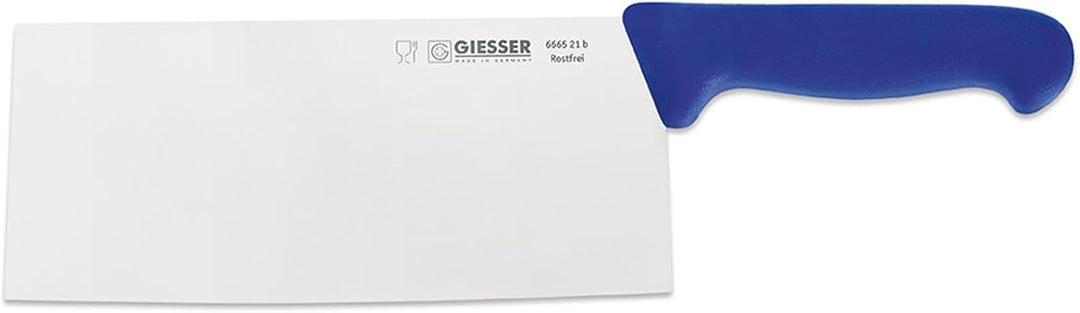 Giesser seit 1776 - Made in Germany - Chinesisches Kochmesser blau, Basic Blue, Klinge 21 cm, rutsch