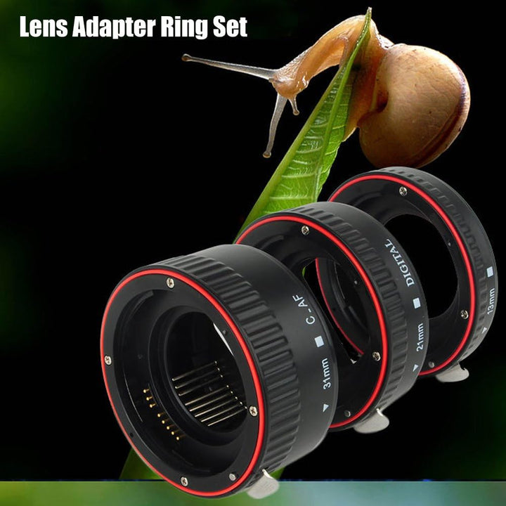 Lazmin Adapterringe-Set, Red Metal Auto Focus Macro Extension Tube Set für EOS EF Objektiv, 3 Ringe
