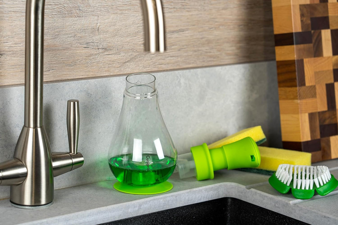Cuisipro Schaum Seifenspender Grün 390 ml, Pump-Schaumspender Seife mit 75% weniger Seifenverbrauch,