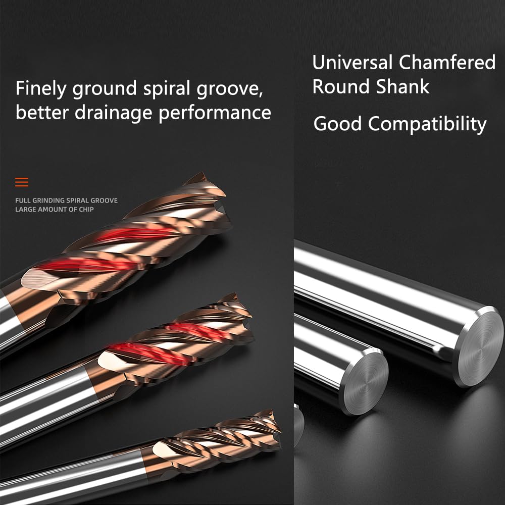 ASNOMY VHM Fräser 14mm Schaftfräser Hartmetal, AlTiN beschichtet 55 HRC 4 Schneiden, bohren, fräsen,