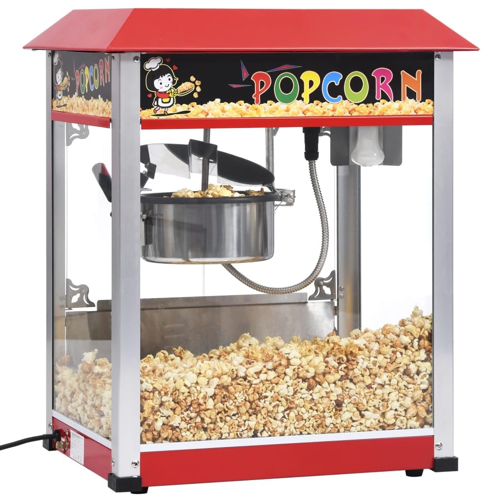 Popcornmaschine mit Teflon Kochtopf 1400 W 2,7 L Edelstahl Rührwerk Popcornautomat für Party Caterin
