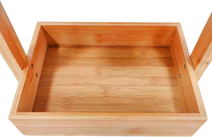 Relaxdays Badregal, mit 3 Ablagen, HxBxT: 70 x 26 x 17 cm, Standregal für Badezimmer &amp; Küche, Bambus