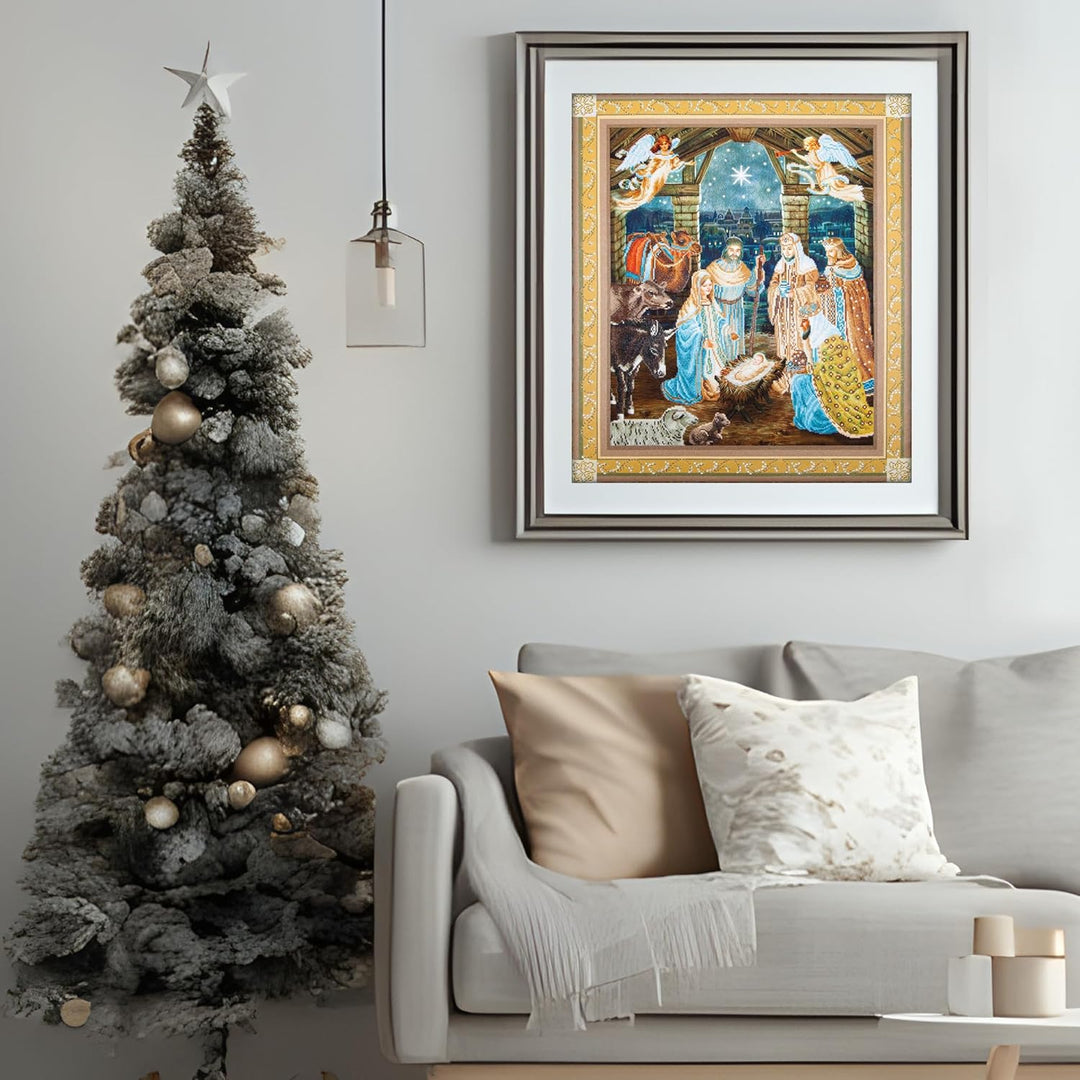 Diamond Dotz DD15-002 Weihnachtskrippe, ca. 85 x 100 cm gross, Diamond Painting, Malen mit Diamanten