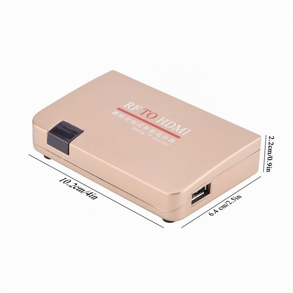 RF-zu-HDMI-Koaxial-Konverter-Box, All-Standard-RF-zu-HDMI-Konverter-Analog-TV-Empfänger-Adapter mit