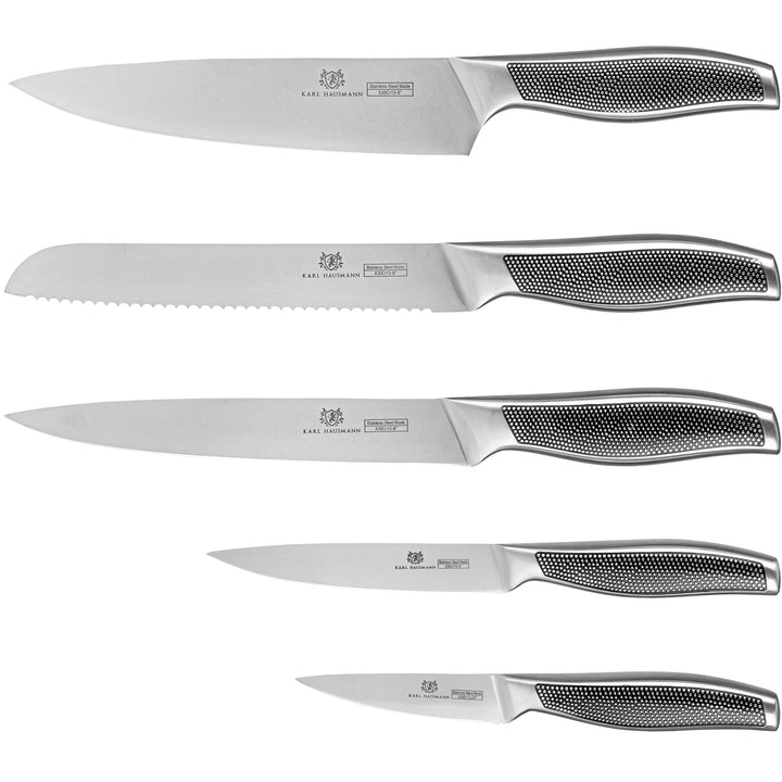 KARL HAUSMANN Messer Set ohne Block - 5 Teilig - Küchenmesser Set aus Edelstahl X30Cr13 - Kochmesser