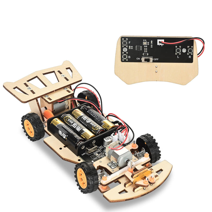 3D Holzpuzzle für Kinder, ferngesteuertes Auto mit Self-Centering Steering - Holzbauset zum Basteln