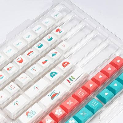 Akko Red Fuji Tastatur Tastenkappen 161 Tasten JDA Profile PBT Dye-Sub Full Keycap Set für Mechanisc