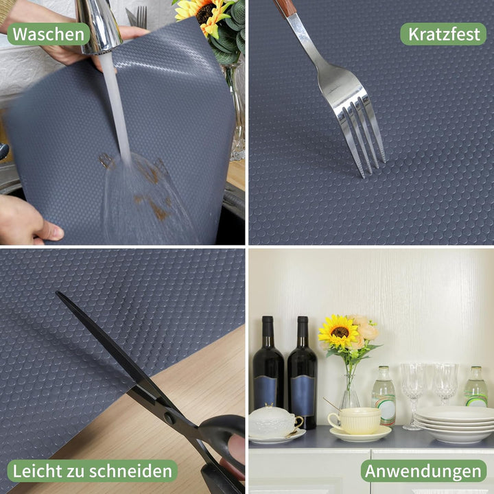 wohomuke Schubladenmatte 50x600cm küche Matte für schubladen schubladeneinlage zuschneidbar Eva Kühl