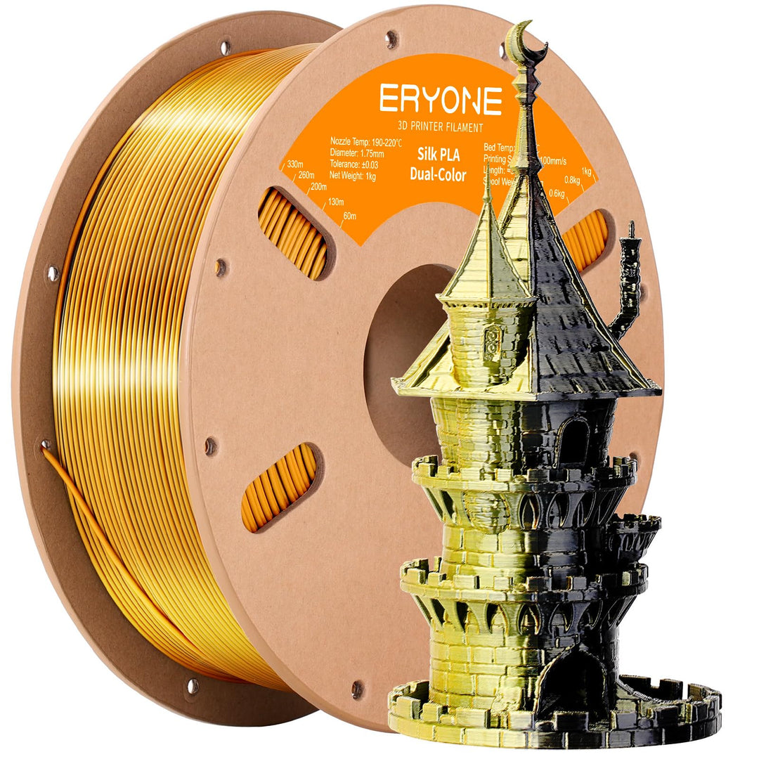 ERYONE Dual Seiden PLA Filament 1.75mm,Co-Extrucsion PLA Seiden Filament für 3D Drucker +/- 0,03 mm,