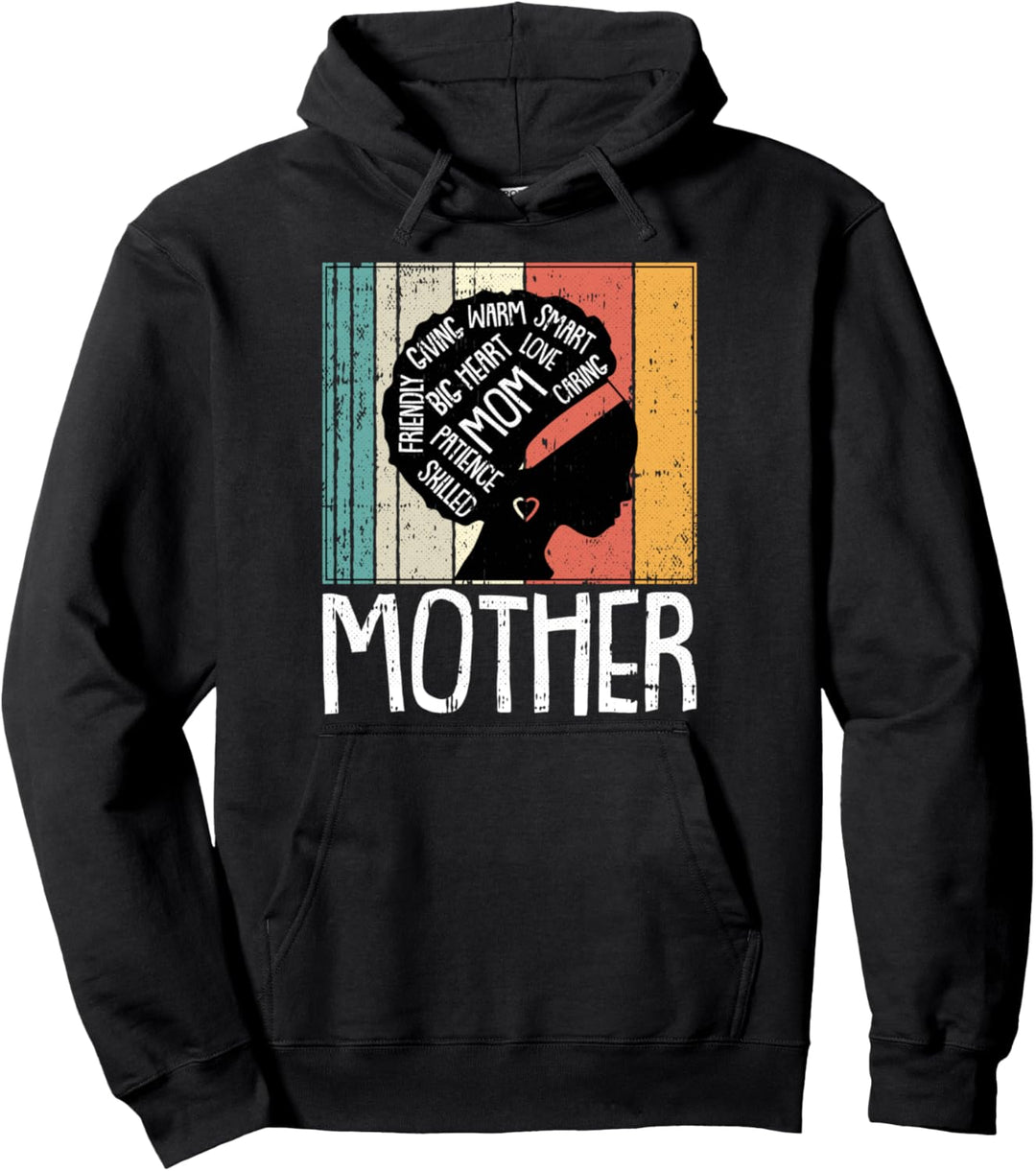 Schwarze Mutter Afro Natürliches Haar Melanin Stolz Mama Pullover Hoodie