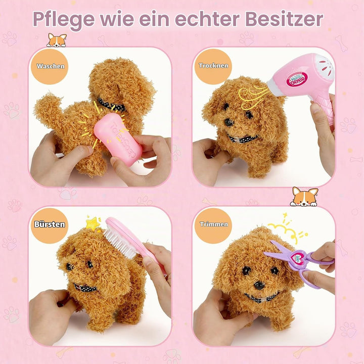 Dreamon Hund Spielzeug Kinder Spielzeug Hund Der Läuft Und Bellt Interaktiver Mit Hundehütte Pflege-