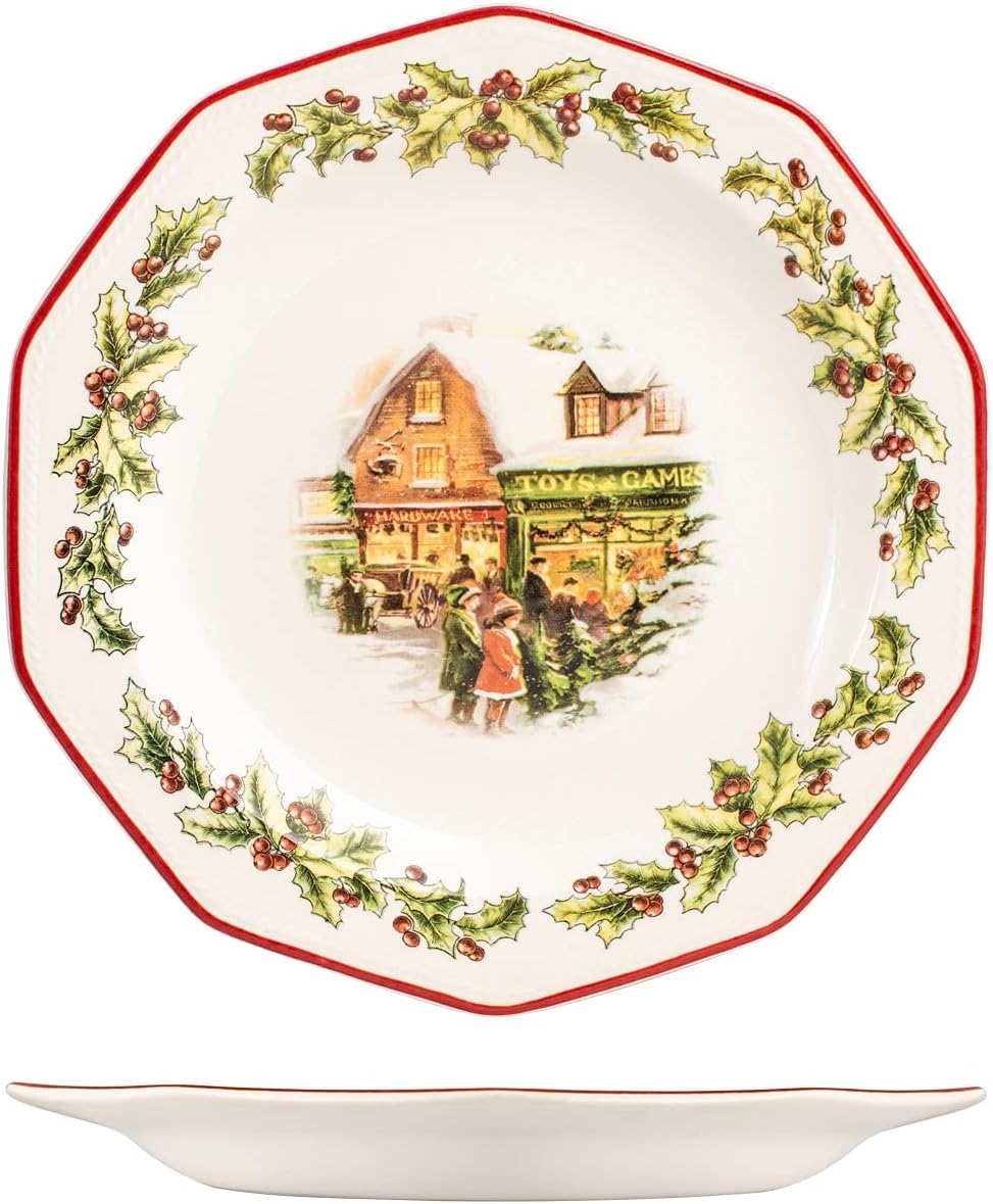 Churchill, Holly Toys Tafelservice, 18-teilig, Earthware, Weihnachten, 842474. Mehrfarbig