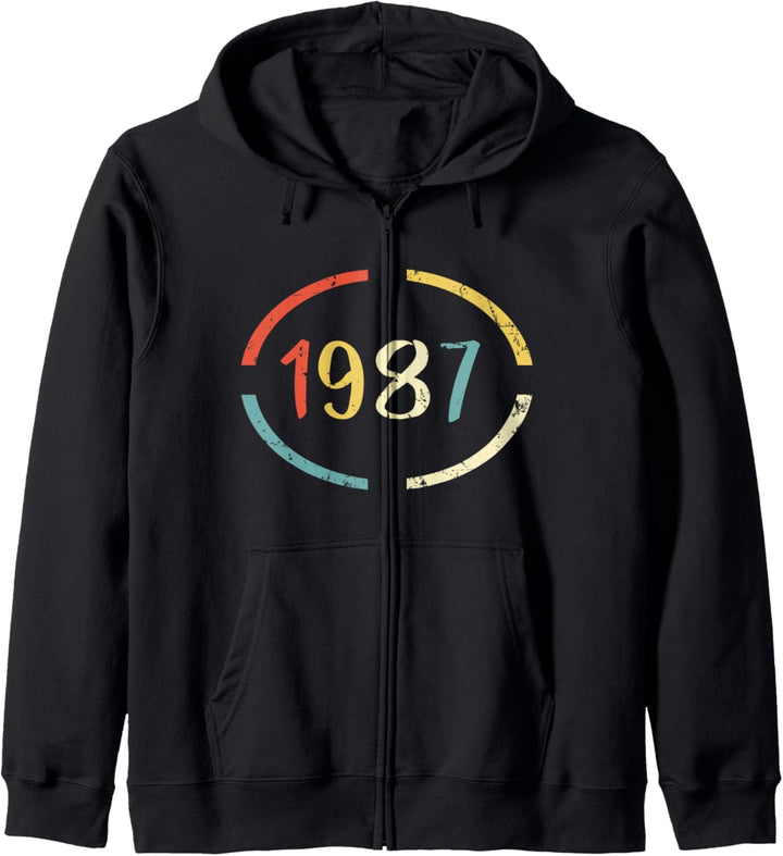 Vintage Born in 1987 Retro Geburtstag Kapuzenjacke