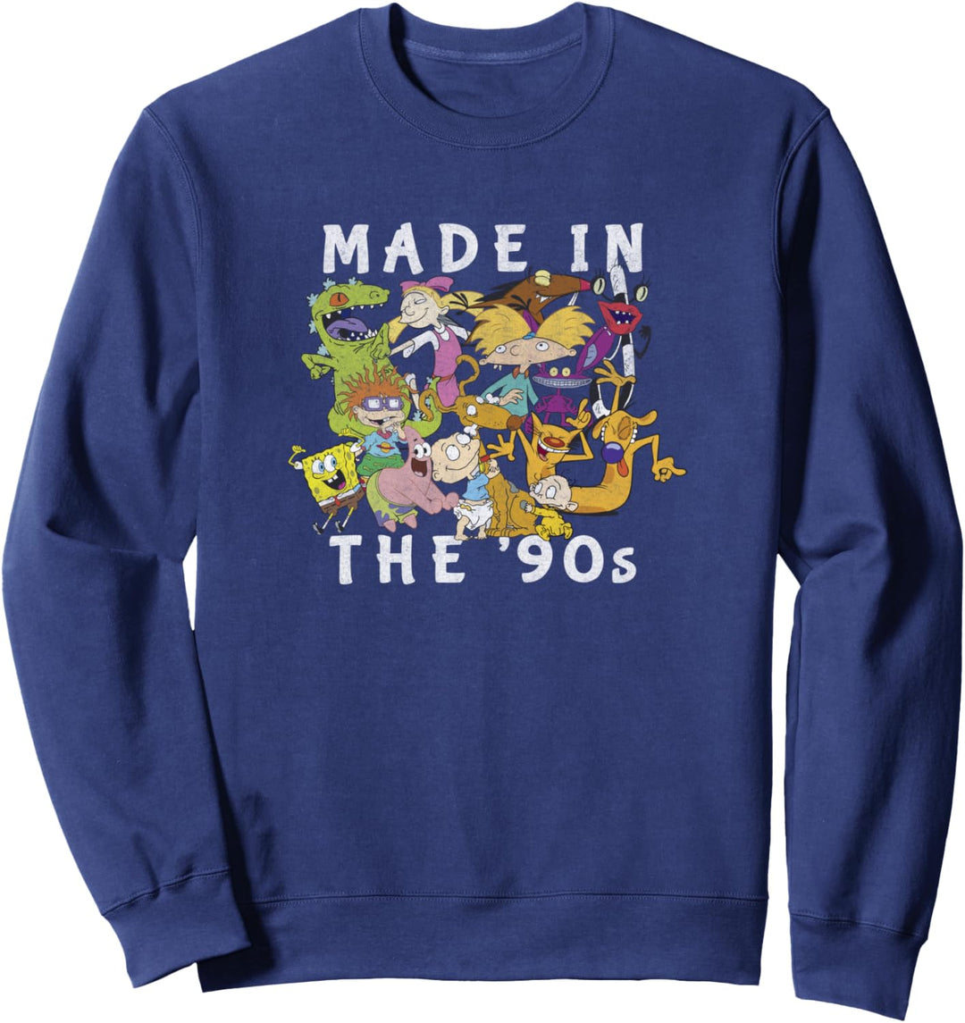 Nickelodeon Made In The 90's Faded Character Collage Sweatshirt