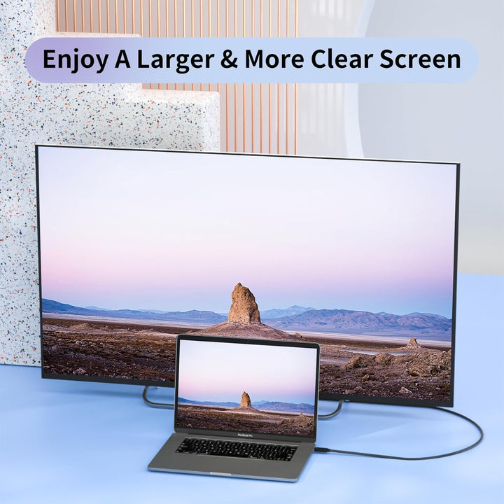 BolAAzuL USB C auf DVI Kabel 1M Nylon Geflecht, USB-C zu DVI-Adapter Typ-C/Thunderbolt-3 auf DVI Ada