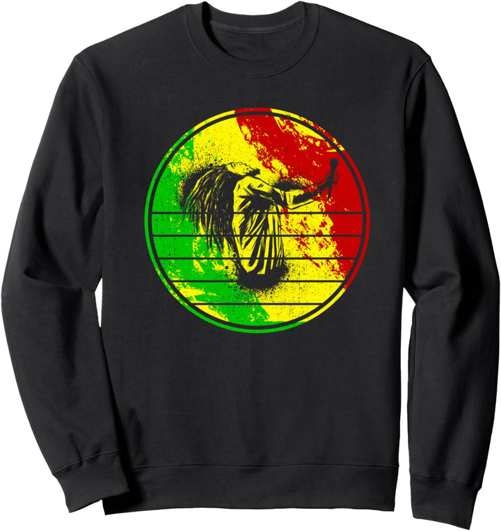 Retro Reggae Dancehall Musik - Vintage Rasta Rastafari Sweatshirt