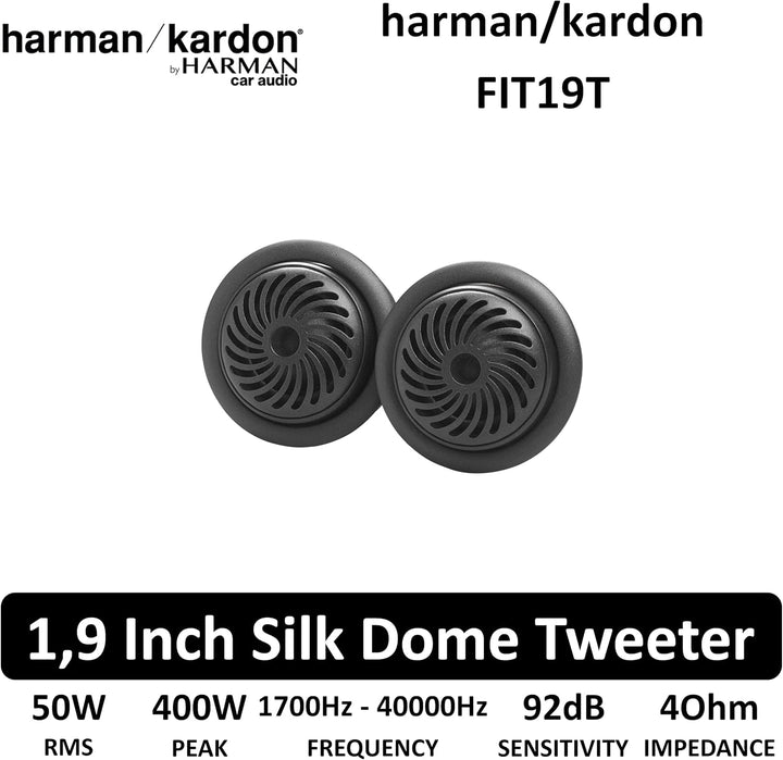 Harman Kardon FIT 19T Hochtöner Auto – 19 mm (3/4 Zoll) Seidenkalotte 0.75"|(19mm) 1-Way|Tweeter, 0.