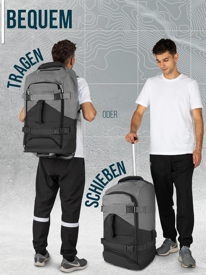 normani Backpacker Reisetaschen-Rucksack mit Trolleyfunktion - Trolley mit Frontloader Funktion und