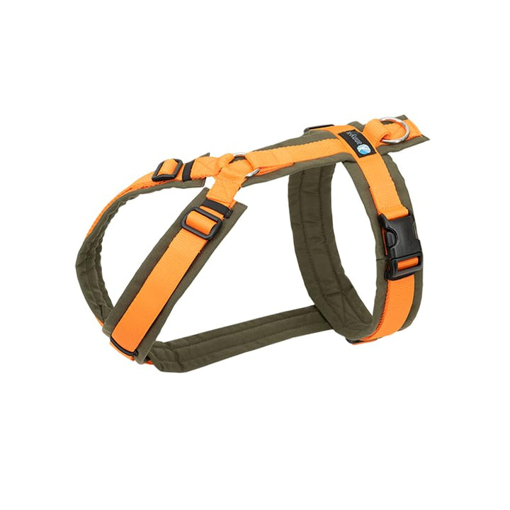 Anny-X Brustgeschirr Fun Oliv-Orange | Hundegeschirr Grösse M (Brustumfang 62-74 cm), M